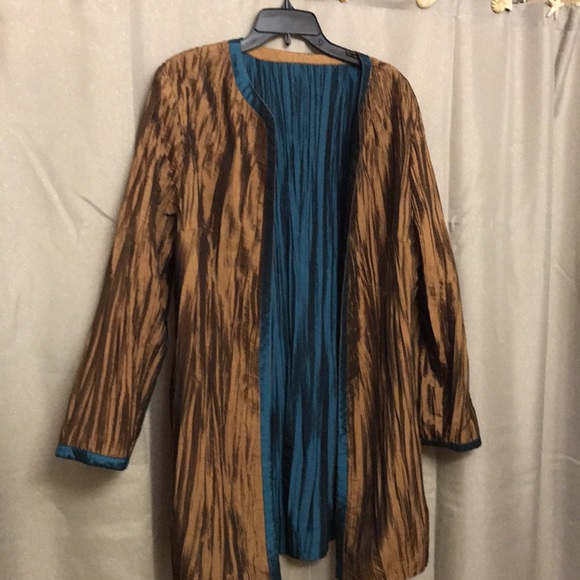 Gumps San Francisco Crinkle Reversible Long Gorgeous Jacket. Like new condition - Picture 6 of 7